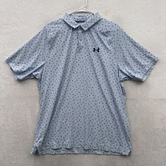 Under armour Other - Under Amour Shirt Mens XL Blue ISO Chill Geometric Golf Active Performance